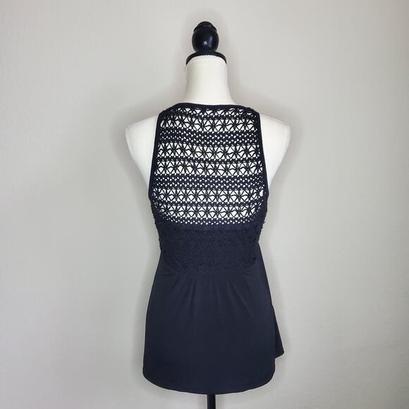 BCBG Black Crochet Tank Top Small - Picture 3 of 10